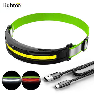 Powerful LED Headlamp COB Headlight flashlight Rechargeable usb head torch light super bright head Flashlight Waterproof Camping Fishing Lantern Red Warning Light Head Lamp Rechargeable Headlights Multifunctional Headlamp mountain hiking lamp