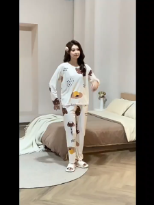 🫰🏻 Sweetie Store 🫰🏻 [ READY STOCK ] Women Pyjamas Cartoon Long Sleeve & Long Pant Size M-2XL Nightwear