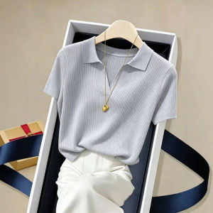 CHOEFULYN | Áo Thun Polo Cổ Sơ Mi Form Slim Fit Màu Xanh Băng