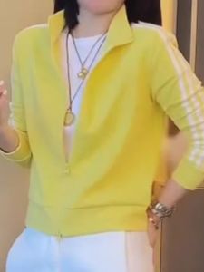 Early Autumn Thin Stand Collar Womens Jacket 2025 New Slim American Sport Open Cardigan Small Size Short Outerwear Top