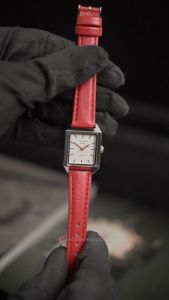 Jam Tangan Wanita Christophe Arden CA 1004 LHLSSSLRE White Dial Red Leather Strap