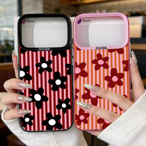 Stylish Stripes Flower Design Phone Case for iPhone 17 Air 16E 16 15 14 11 Pro Max Plus 13 12 Mini XS 8 7 Shockproof Hard Cover