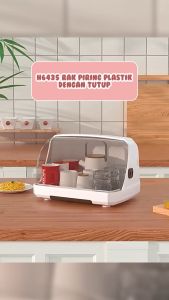 Bayar Di Tempat - Tempat Pengeringan Piring Plastik / Rak Pengering Dapur Dengan Tutup