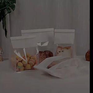 10 Pcs Kantong Kertas Plastik Roti Tawar 13x27 / 16x27 / 22x28 Paper Bag Roti / Paper Bag Kue / plastik Cookies / Toast Ziplock Kawat Warna Putih / Kertas Roti / Kertas Kue / Plastik Roti / Plastik Bungkus Roti P01