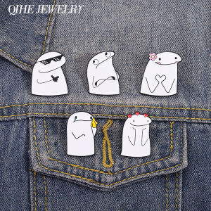 Cartoon Stick Figure Enamel Pins Custom Hand-Drawn Line Brooches Lapel Badges Clothes Funny Jewelry Gift for Kids Friends