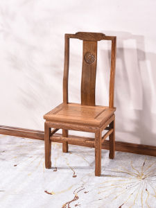 New Chinese Style Solid Wood Chicken Wing Chair Redwood Dining Table Guest Chair Master Design Carved Folk Art Dining Chair
