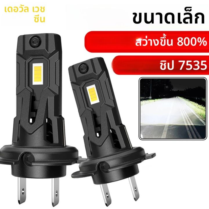 ไฟหน้ารถยนต์ H7 LED Canbus 1:1 ชิปมินิ 7535 CSP ไร้สาย แบบเสียบใช้งาน ...