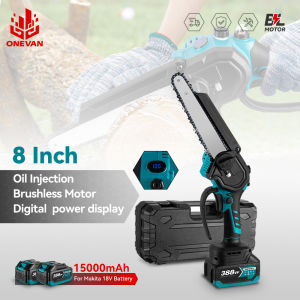 Cordless Pruning Chainsaw 8 Inch Brushless Mini Electric Chainsaw Portable Battery Chainsaw Rechargeable Garden Pruning Power Tool for Makita 18V Battery