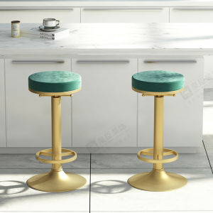 Quanchen ตกแต่งยุโรปสไตล์เหล็กเก้าอี้บาร์หรูหราหมุนพนักพิงเก้าอี้เท้าสูงสําหรับ Salon และ Office