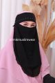 CADAR PONI CRYSTAL MUTIARA NIQAB BERLIAN FLAP NIQAB KARET DAHI bahan sifon fine. 