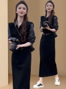 Casual Shirt Collar Sweatshirt Set Womens Spring Autumn New Style High Waist Mini Skirt Two Piece Set Fashionable Ensemble