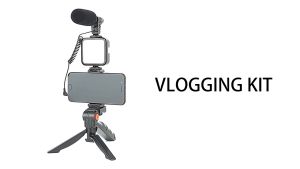 AY-49 Smartphone Vlogging Kit Video Recording Equipment Tripod Fill Light for Camera Phone Vlogger