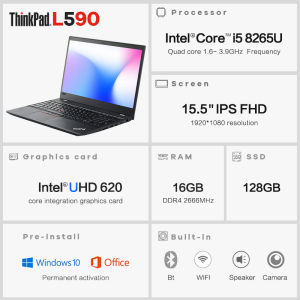 Lenovo Laptop L590 Thinkpad gaming 1920 * 1080 screen 8th Gen Intel i5 8265U processor 15.6inch ultrathin IPS FHD 16GB RAM 256TB SSD