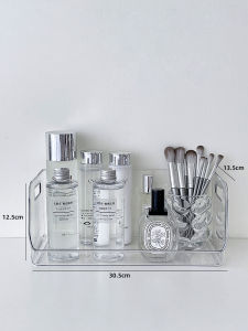 Transparent Luxury Large Capacity Storage Box for Cosmetic Perfume Mask on Desktop Organizer Rack Simplistic Overlap Structure Plastic Box