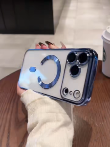 🇹🇭✨ส่งด่วน24ชม.✨ เคสไอโฟน เคสแม่เหล็ก เคสโทรศัพท์มือถือแบบนิ่ม ใส กันกระแทก Fashion Magnetic Case For Magsafe For iPhone 15 14 13 12 11 Pro Max plus โปร แม็กซ์ Plating Clear Soft Silicone Wireless Charging Cover - Lazada