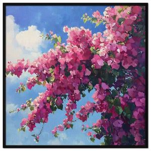 Tranh vẽ giàn hoa giấy. Tranh treo tường dán tường sơn dầu tranh trí canvas. CGI-1420