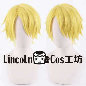 Lincoln One Piece Cosplay Wig Lemon Gold Reverse Curl Chef Sanji Party Performance Costume Accessory Halloween Decorations