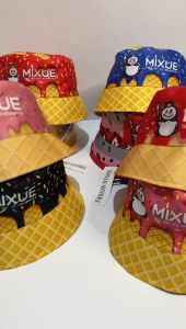 Topi bucket mixue anak sublim model kekinian topi bucket anak cewek pakai tali topi ember anak