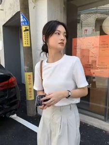 Korean Quick Dry T-shirts Home Wear Summer Round Neck Short Sleeve T-Shirt Women Men T Shirt Jersey Tee