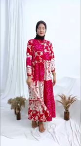 GAMIS TWILL RAYON CANDI MEKAR GAMIS BATIK CAP PEKALONGAN