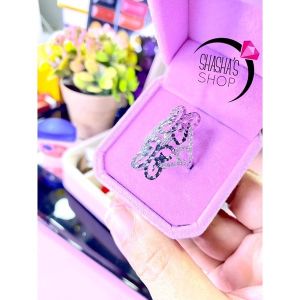 nhẫn bạc thời trang sang trọng rực rỡ dạ tiệc