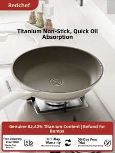Redchef | Titanium Ceramic Non-Stick Pan Flat Bottom Cooking Skillet