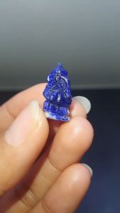 J294ลาพิสลาชูลีแซมแร่ไพไรต์ งานแกะพระพิฆเนศ