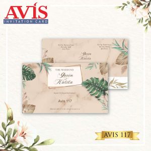 (Isi 100 pcs) Blangko Kertas Undangan Pernikahan AVIS 117 Harga Termurah Gratis File Setting