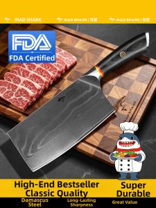 Mad Shark | Forge Damascus Steel Chef Knife For Home Cooking Meat Cutting Slicing