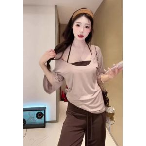 YUEZHONGWEI | Loose Short Sleeve U Neck T Shirt Womens Summer Design Sense Small Crowd Fashionable Half Sleeve Top Korean Style Commute Wind
