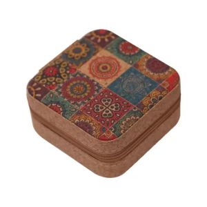 Hộp Đựng Đồ Du Lịch Di Động Vân Gỗ Retro Đa Năng Chống Bụi Có Khóa Kéo Hình Vuông Nhỏ Đựng Phụ Kiện