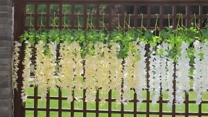 24 Pcs (Total 86.4 Feet) Artificial Fake Wisteria Vine Rattan Hanging Garland Silk Flowers String