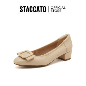 Staccato Womens Block Heel Court Shoes รองเท้าคัทชู รองเท้าส้นสูงแบบหนา นิ้วเท้าเหลี่ยม EGU03