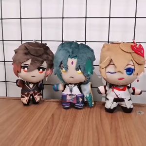 AIXINI 12 Cm Genshin Impact Venti Boneka Mewah Gantungan Kunci Zhongli Childe Tartaglia Liontin Fashion Gantungan Kunci Mainan Hadiah Anime