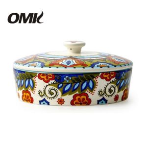 OMK Bohemia Ceramic 1500ML Serving Bowls with Lid Fruit salad bowl