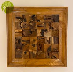 Hiasan dinding carang kayu jati size 40x40cm