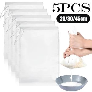 1/2/5Pcs Soy Nylon Filter Bags Nut Milk Bag Tea Coffee Yogurt Filter Net Mesh Kitchen Food Reusable Nylon Filter Bags Strainer