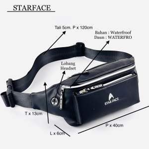 STARFACE - TAS SELEMPANG WATERPROOF ANTI AIR PRIA WANITA SPORTY OUTDOOR WAIST BAG