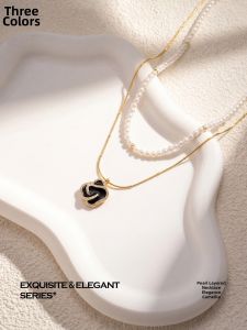3COLOUR·S | Double Layer Imitation Pearl Vintage French Simple Necklace