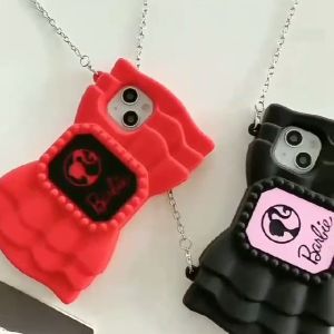 Case BARBIE Tali Rantai iPhone 7/8/SE 2020/7Plus/8Plus/11/11Pro/11 Pro Max/12/12 Pro/12 Pro Max Softcase Colorful Barbie Viral Anti Shock