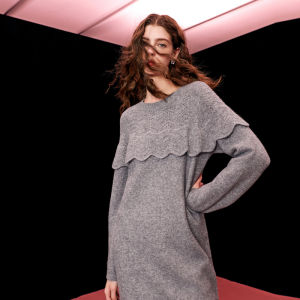 3COLOUR·S | Round Neck Long Sleeve A-Line Womens Dress