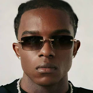 GENTLE MOSCOT Classic Wooden Legs Square Sunglasses: UV400 Fashion Frameless Eyewear