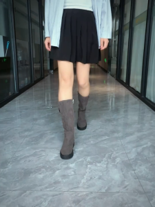 Falimottype)Size 35-40 Womens Thick Soled Suede Short Boots Fashion Medium Boots School Student Shoes(add 1 size)