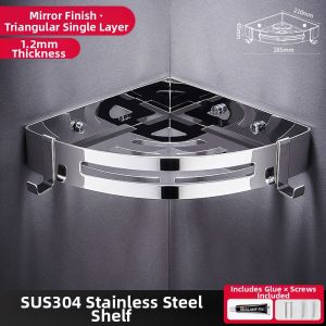 ROLONG | Wall-mounted No-drilling Bathroom Shelf 304 Stainless Steel