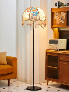 DGY | Vintage Printed Fabric Decorative Atmosphere Floor Lamp