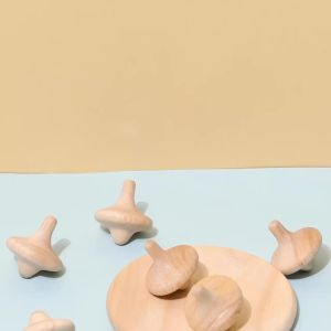 Wooden Competitive Spin Tops For Kids Manual Wood Spinner Top Toys Early Educational Home Ornaments DIY Spinners Gifts for Kids