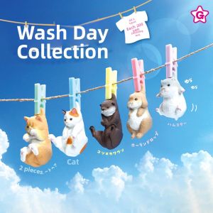 HULUXIONGDI | Licensed Laundry Clip Animals Mini Figures Hamster Tricolor Cat Toys