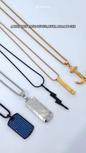 Emrys Liontin Set MAGMA Real Titanium Anti Karat Kalung Titanium Pria Wanita