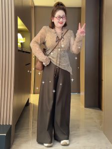 Áo Thun Dài Tay in Họa Tiết Màu Khối Không Đều Cho Nữ Cỡ Lớn Mùa Thu Áo Thun Dáng Rộng Đa Năng Phong Cách Ngọt Ngào Thoải Mái