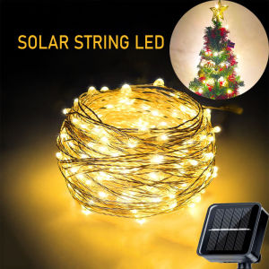 Christmas LED Solar String Light 20m Copper Wire IP65 Ambiance Lighting Indoor for Holiday Decor Outdoor Rope Fairy String Light